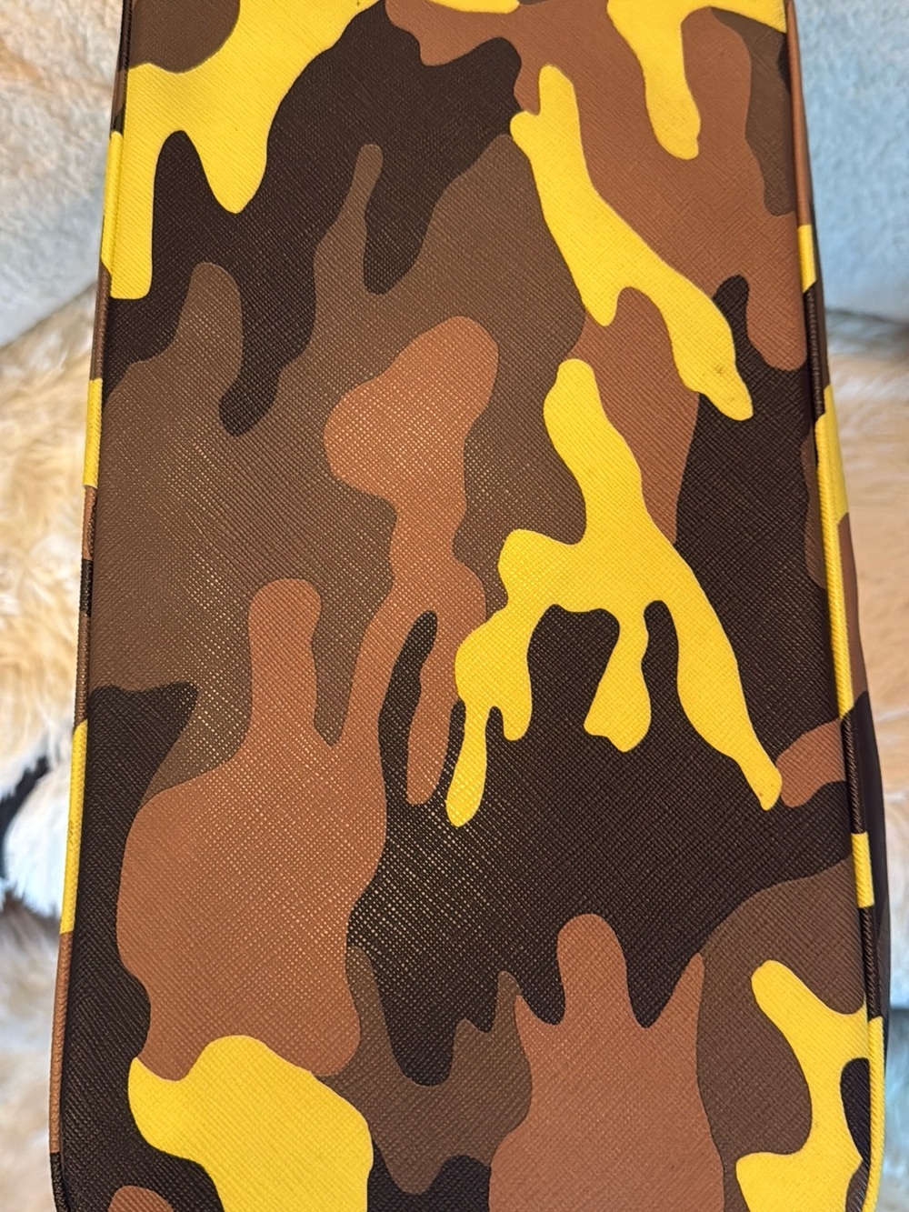 Michael Kors Yellow & Olive Camo Leather Tote - Picture 6 of 9